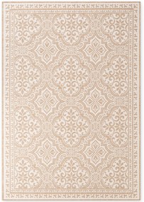 Dywan zewnętrzny dwustronny Duet Ornament beżowo-kremowy 120 cm x 170 cm