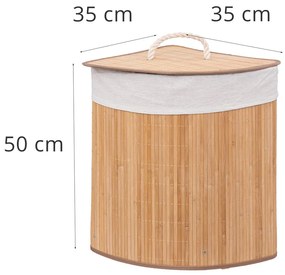 Kosz na pranie BAMBOO narożny, 48 l