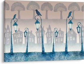 Obraz - Kruki strzegące miasta (70x50 cm)