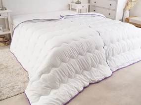 Całoroczna kołdra pikowana STELLA LAVENDER 140x200 cm, biała