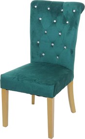 Krzesło do jadalni MCW-D22 Nity,  ciemnozielony, nogi w kolorze złotym
