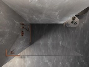 Mexen Lunar L ścianka prysznicowa Walk-in lewa 110 x 200 cm, transparent 8 mm, miedź szczotkowana - 830L-110-000-65-00-L