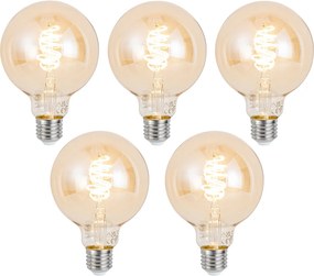 Zestaw 5 inteligentnych ściemnialnych żarówek LED E27 G95 bursztynowych 4.9W 320 lm 2500K Zigbee