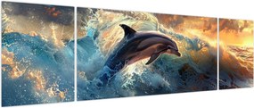 Obraz - Delfin, ilustracje (170x50 cm)