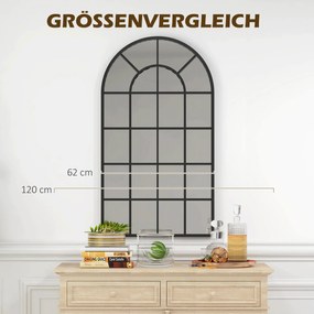 HOMCOM Lustro ścienny półokrągłe