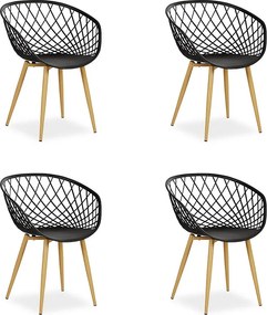 Zestaw krzeseł ogrodowych 62x80x57 cm Czarny