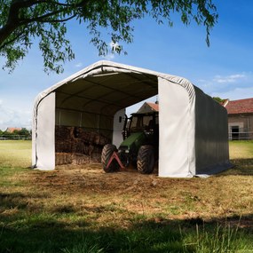 TOOLPORT Namiot rolniczy 6x6m, PVC 850, szary, Podłoże betonowe - (6678173)