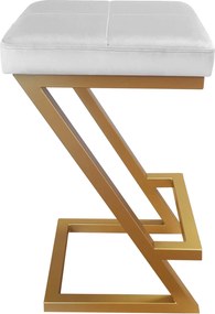 Hoker ZETA krzesło barowe tkanina Welur podstawa metalowa LOFT : Kolor Stelaża - Złoty, Kolor tkaniny - VELVET - MG39