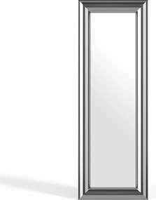 Lustro ścienne prostokątne z metalu  - Szer. 60 x Wys. 170 cm - Chromowane - BORAYA