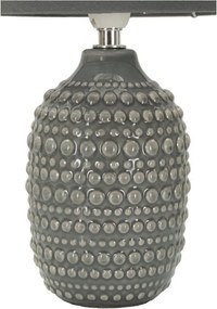 Szara lampa stołowa ceramiczna z tekstylnym kloszem (wysokość 30,5 cm) Points – Mauro Ferretti