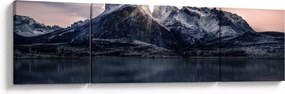 Obraz jeziora z górą (170x50 cm)