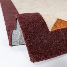 Bordowy/w naturalnym kolorze wełniany dywan tkany ręcznie 200x290 cm Apex Border Wool – Flair Rugs