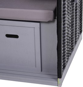 Outsunny Kosz plażowy pełna pozycja leżąca z pokrowcem uchwyty na napoje rattan z PE szary