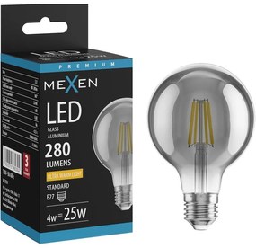 Mexen Vintis żarówka filament LED E27, G80, 4W, Ciepła - 2200K, 280 lm, smoke - L155-E27-0422-70