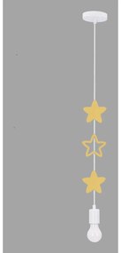Żółto-biała lampa dziecięca z metalowym kloszem Single – Candellux Lighting