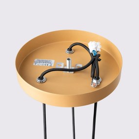 Lampa wisząca KARBON 3P złota ryflowana SOLLUX  LIGHTING