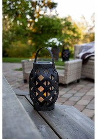 Czarny lampion Star Trading Flame Lantern, wys. 23 cm