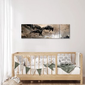 Obraz - Stado antylop gnu (170x50 cm)
