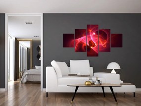 Nowoczesny obraz różowej abstrakcji (125x70 cm)