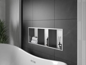 Mexen X-Wall-R półka wnękowa z kołnierzem i półką 90 x 30 cm, inox - 1910903010S