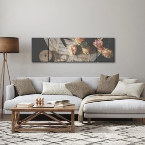Obraz nut i róż (170x50 cm)