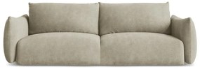 Beżowa rozkładana sofa z tkaniny szenilowej 230 cm Leila – Makamii
