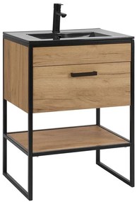 Szafka łazienkowa z umywalką dąb craft - Favero 2S 60 cm