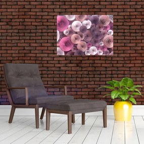 Abstrakcyjny obraz kwiatów róży (70x50 cm)