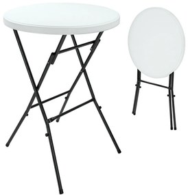 Casaria Stół imprezowy LYDA z plastiku, Ø72x110cm, biała