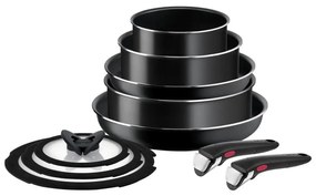 Tefal - Zestaw naczyń kuchennych 10 szt. INGENIO EASY COOK &CLEAN BLACK