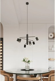 Czarna metalowa lampa wisząca Virta – Sollux