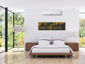 Obraz leśnego jeziora (170x50 cm)