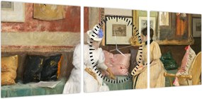 Obraz - William Merritt Chase, A Friendly Call, reprodukcje (z zegarem) (90x30 cm)