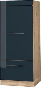 Szafka do mikrofalówki ciemnoniebieski wysoki połysk 60x58.1x153.6 fame-line