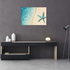 Obraz na szkle - Rozgwiazda na plaży (70x50 cm)