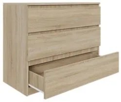 Komoda BASIC 3 szuflady – Dąb Sonoma | 90x75x40 cm