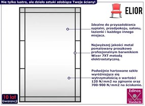 Prostokątne Lustro W Stylu Loft Z Czarną Ramą Nobis