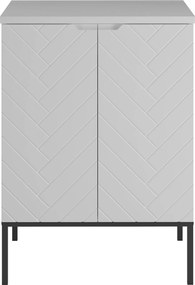 Szafka pod umywalkę nablatową Aspen 09, biały mat/czarny, 60 cm - zestaw 1