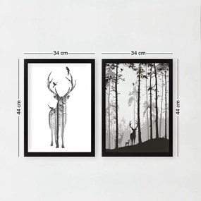 Obrazy zestaw 2 szt. 34x44 cm Deer – Wallity