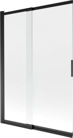 Mexen Fox parawan nawannowy 2-skrzydłowy przesuwny 120 x 150 cm, transparent, czarny - 891-120-002-70-00