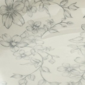 Zestaw 6 głębokich talerzy Delikatne kwiaty 20 cm, szary