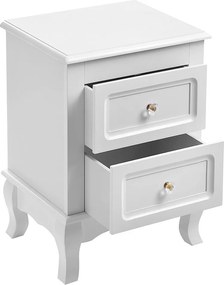 Stolik nocny 30x38x52 cm biały