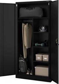 Socjalna szafa ubraniowa Dawid All Black 90x45x185 cm czarny