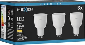Mexen Nova 3x żarówka LED GU10, 12W, Ciepła - 3000K, 1260 lm - L108-GU10-1230-01x03