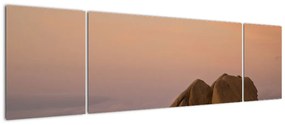 Obraz zachodu słońca w skałach (170x50 cm)