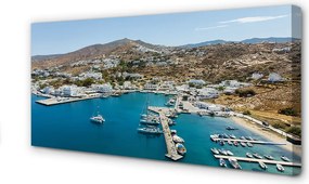 Obraz canvas na ścianę Malownicze Miasto na Greckim Wybrzeżu