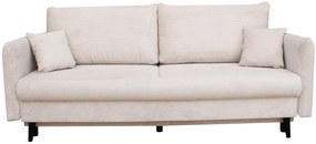 Beżowa sztruksowa kanapa rozkładana z pojemnikiem P5-H93