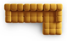 Żółta aksamitna sofa 285 cm Bellis – Micadoni Home