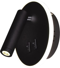 Czarny okrągły kinkiet LED ruchomy - 7X S576 A1-H98