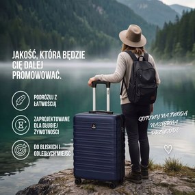 Zestaw walizek podróżnych NEW YORK, 3-elementowy, ABS, ciemnoniebieski Deuba
